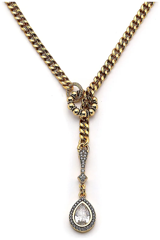 A Drop Of Chic Zirkonia Chain Necklace - 