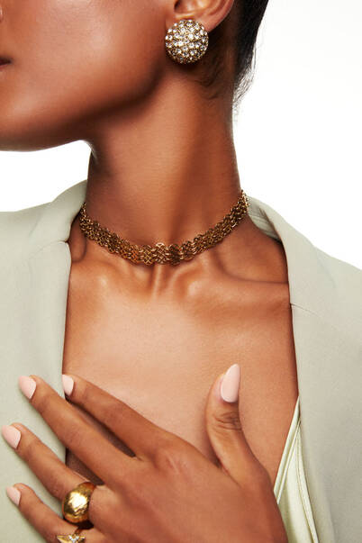 Adela Gold Plated Chain Necklace - 1