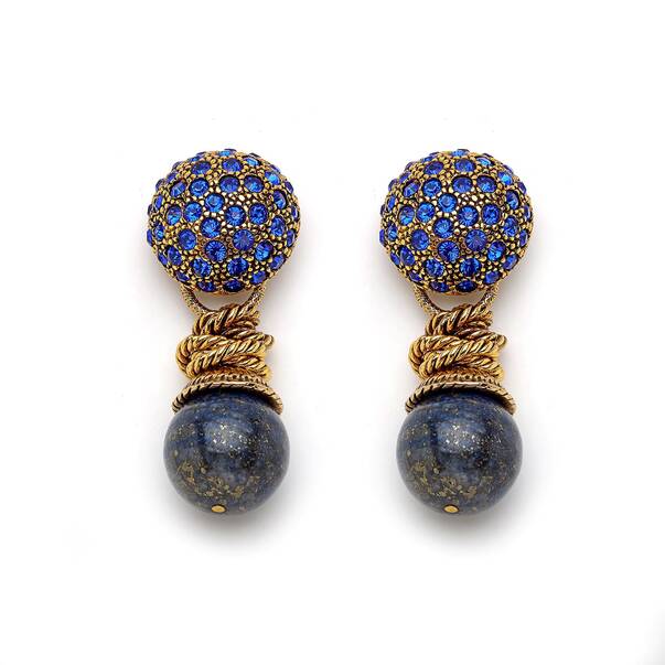 Adventurous Lapis Doğal Taş Klips Küpe - 1