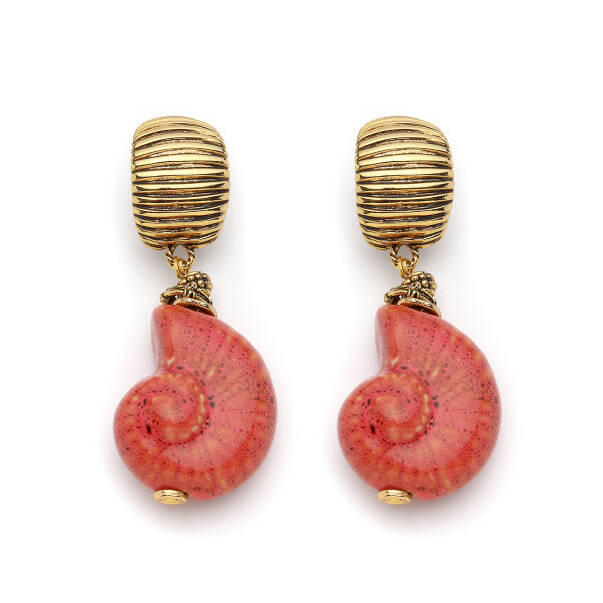 Aeris Seashell Charm Gold Plated Clip Earrings - 1