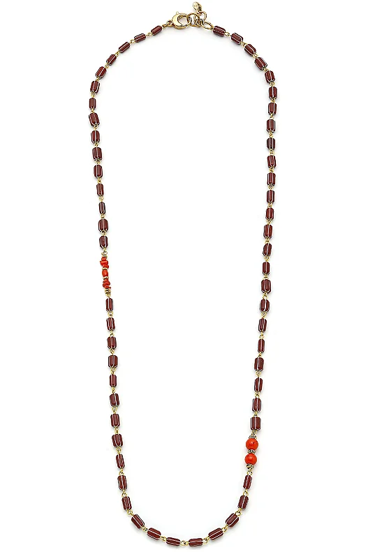 Ala Boheme Glass Bead Coral Necklace 