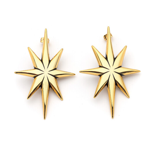 Algol Gold Plated Pinned Earrings 