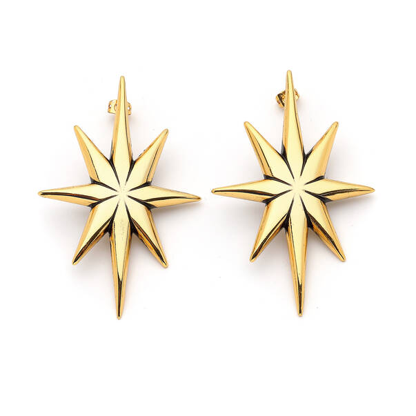Algol Gold Plated Pinned Earrings - 1
