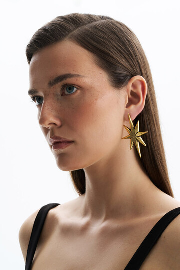 Algol Gold Plated Pinned Earrings - (1)