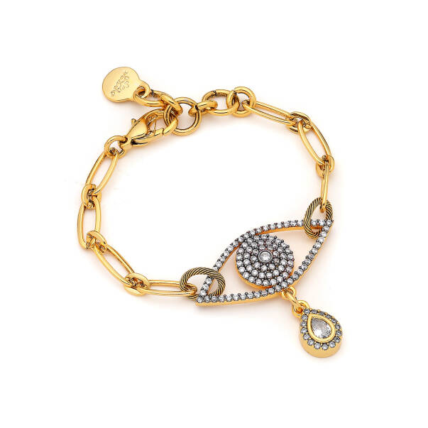 Allure Gold Plated Eye Charm Chain Bracelet - 1