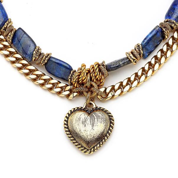 Allure Lapis Kalp Charm Kolye - 3
