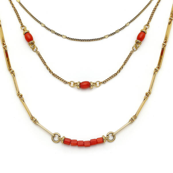 Amalfi Chain Coral Natural Stone Necklace - 2