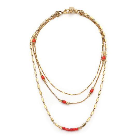Amalfi Chain Coral Natural Stone Necklace 
