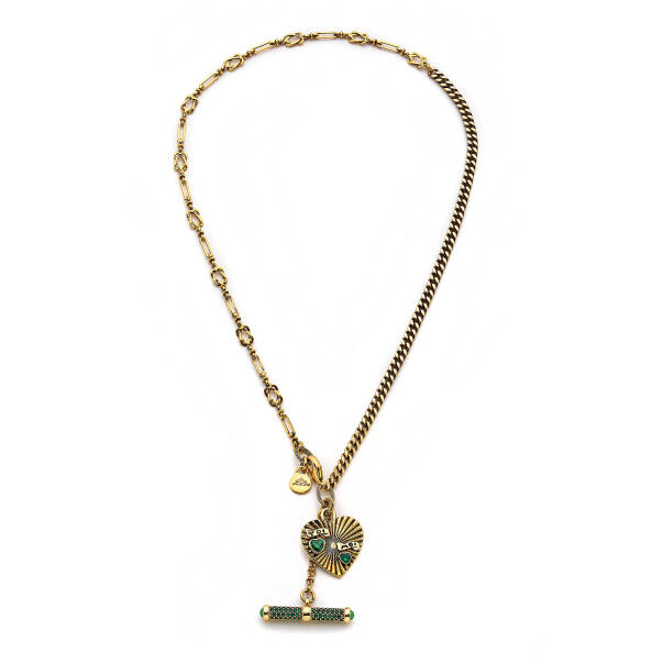 Ami Gold Plated Chain Heart Charm Necklace - 1