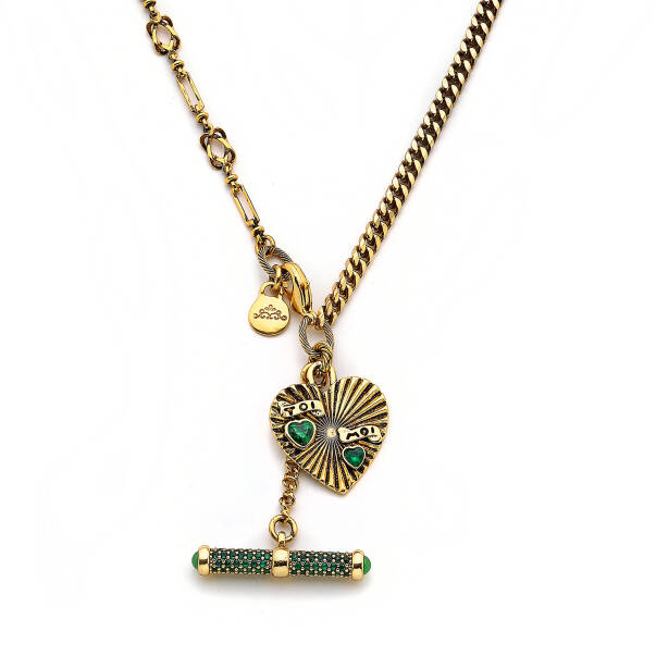 Ami Gold Plated Chain Heart Charm Necklace - 2