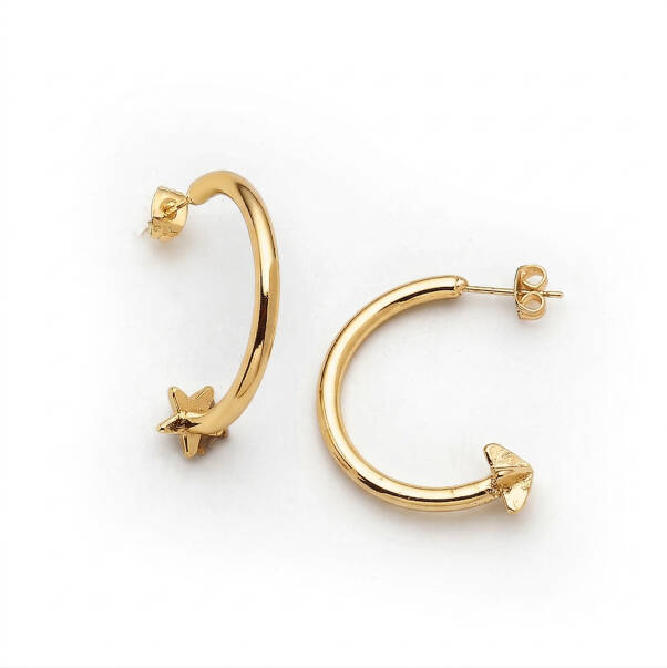 Ami Gold Plated Hoop Earrings - 1