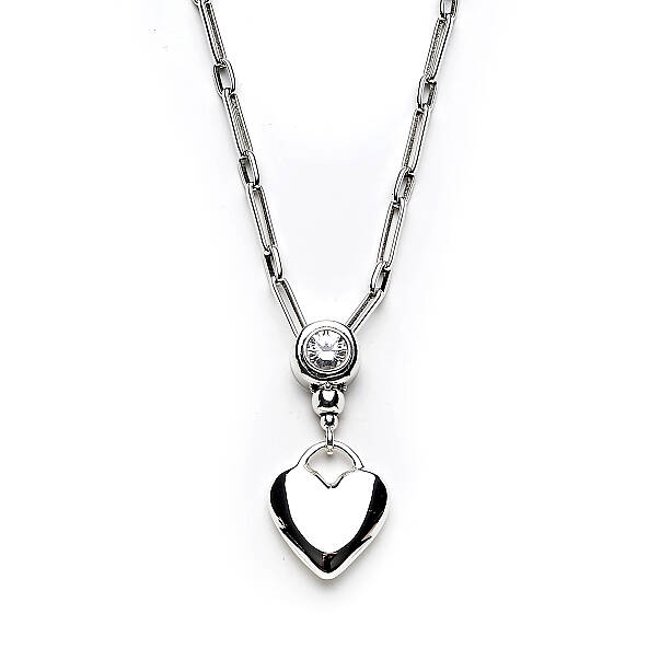 Amie Heart Charm Silver Plated Chain Necklace - 3