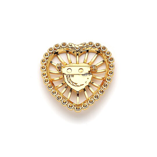Amore Gold Plated Heart Brooch - (1)