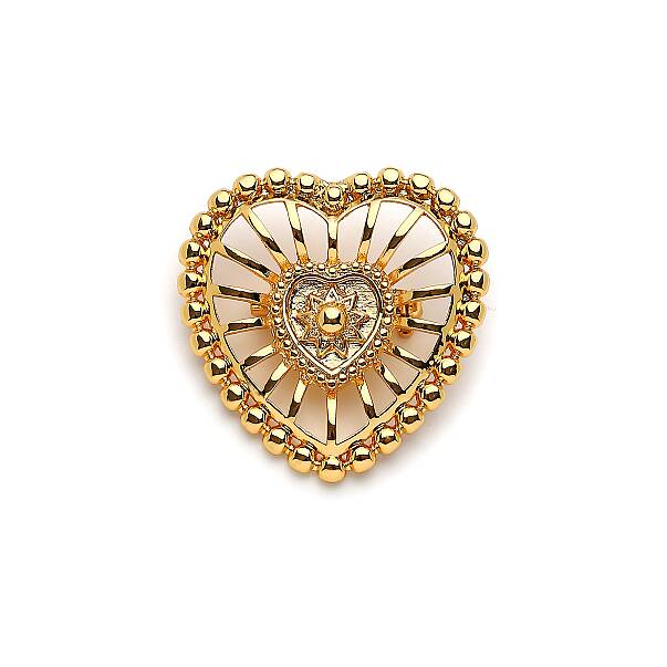 Amore Gold Plated Heart Brooch | Mon Reve - 1