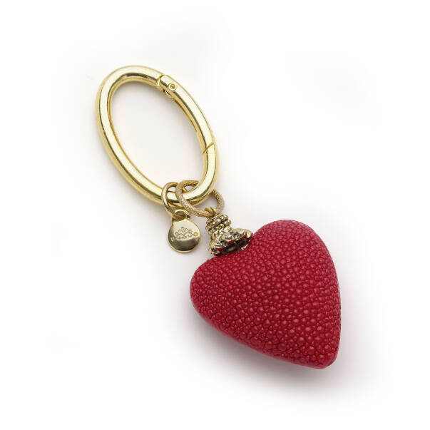 Amour Altın Kaplama Kalp Charm Çanta Aksesuarı - 1