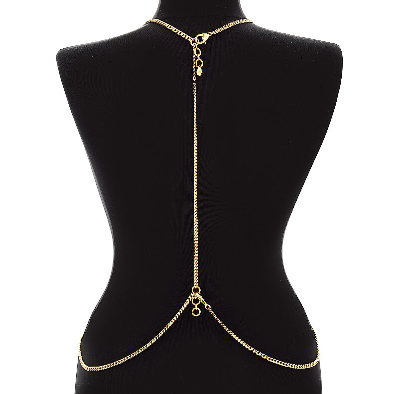 Amour Heart Charm Gold Plated Chain Bodychain - (1)