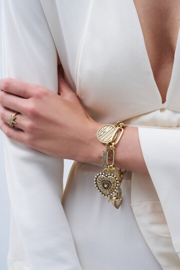 Amour Kalp, Kutup Yıldız, Nal, Damla Charm Zincir Bilezik - (1)