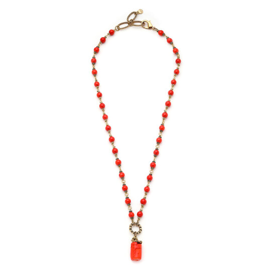 Anatolian Coral Natural Stone Necklace - 