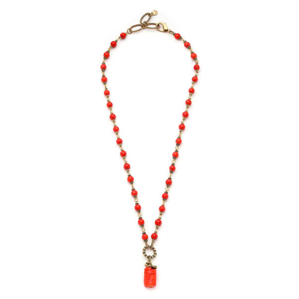 Anatolian Coral Natural Stone Necklace - 1