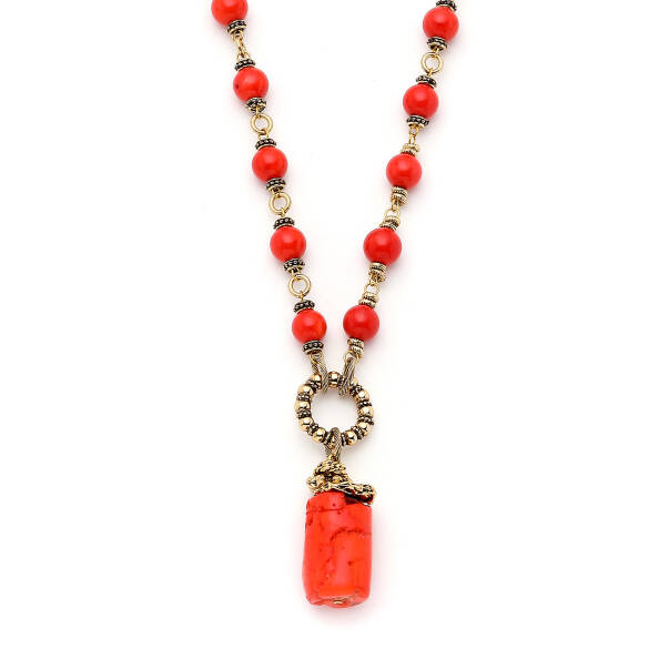 Anatolian Coral Natural Stone Necklace - 2