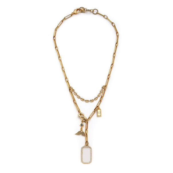 Anesya Wing Charm Gold Plated Chain Necklace - 1