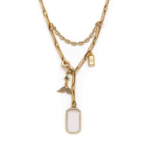 Anesya Wing Charm Gold Plated Chain Necklace - 2