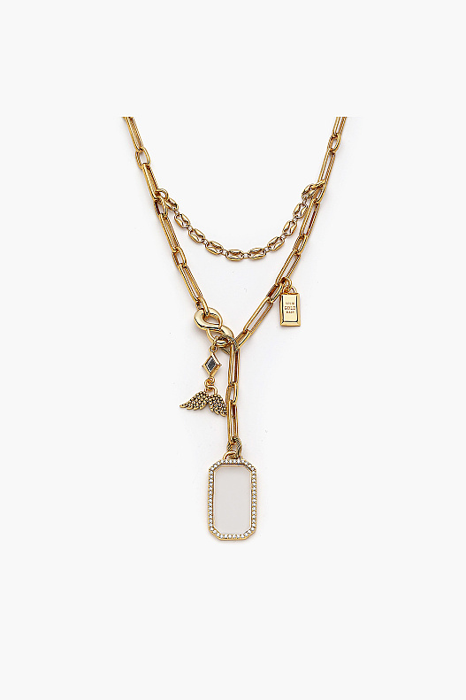 Anesya Wing Charm Gold Plated Chain Necklace - (1)