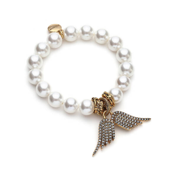 Angels Zirkon Melek Kanat Charm İnci Bilezik - 1