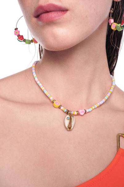Arc Colored Seashell Necklace - 2