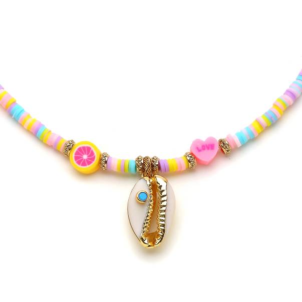 Arc Colored Seashell Necklace - 3