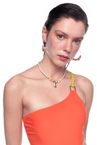 Arc Colored Seashell Necklace - 4