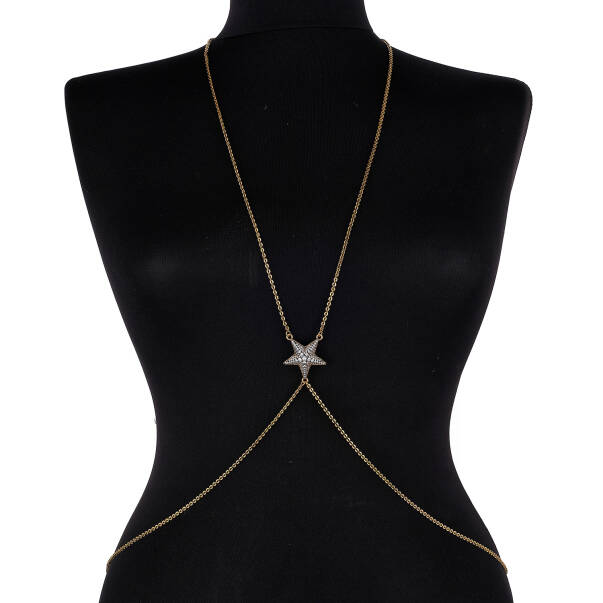 Ariana Gold Plated Star Charm Body Chain - 2