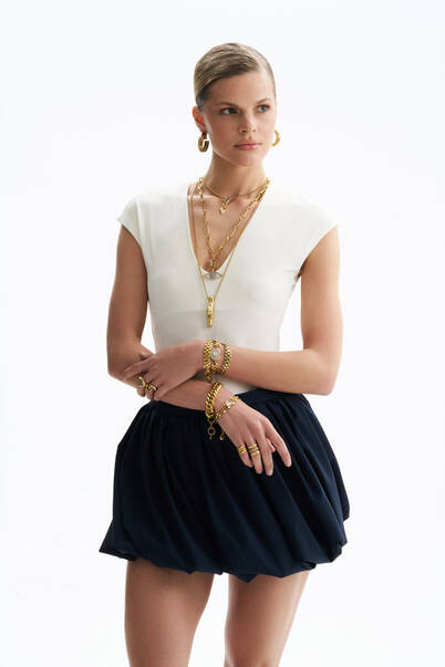 Arlo Crystal Gold Plated Multi-Chain Bracelet - 6