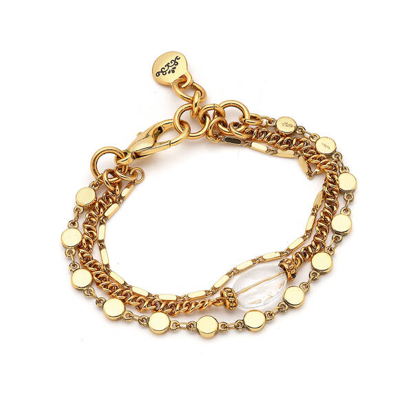 Arlo Crystal Gold Plated Multi-Chain Bracelet - 1
