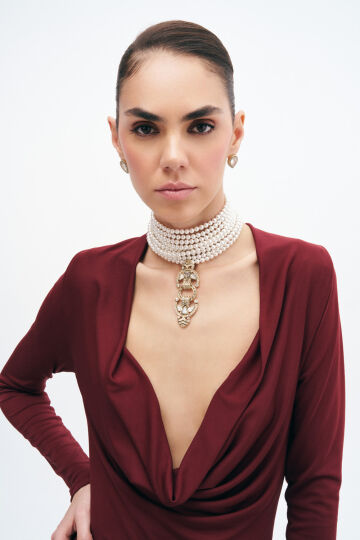 Audrey Abiye İnci Kolye - (1)