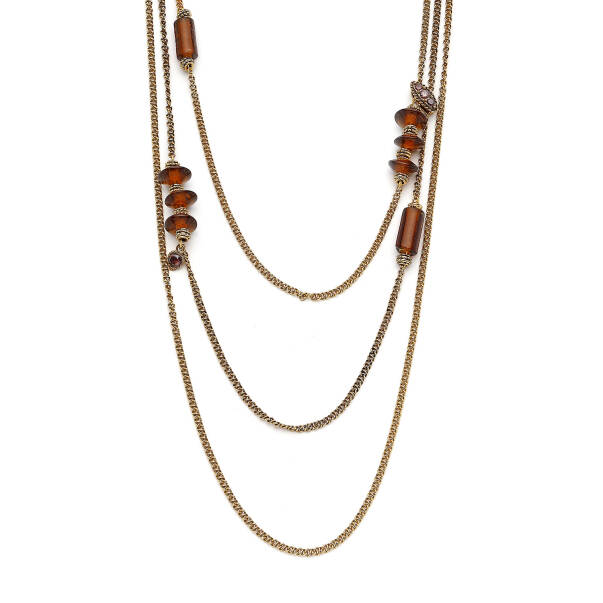 Aura Cam Boncuk Altın Kaplama Zincir Kolye - 2