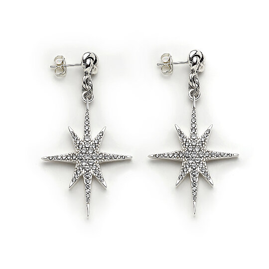 Aura Star Charm Silver Plated Stud Earrings - 