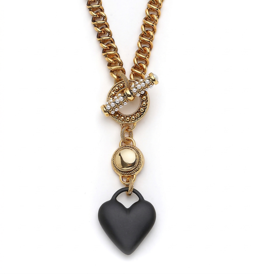 Auralyn Heart Charm Gold Plated Chain Necklace - (1)