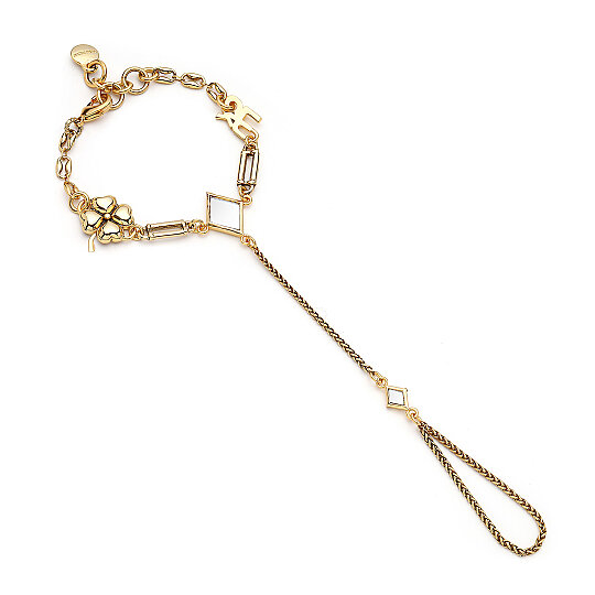 Aureya Clover and Luck Charm Gold Plated Chain Shahmeran - 