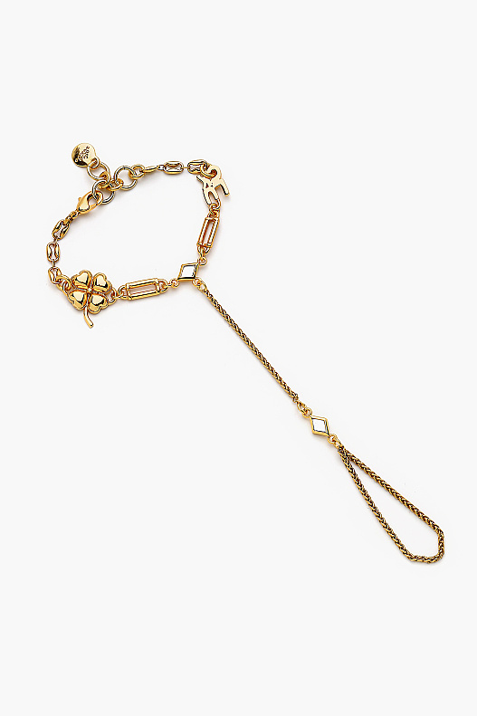 Aureya Clover and Luck Charm Gold Plated Chain Shahmeran - 