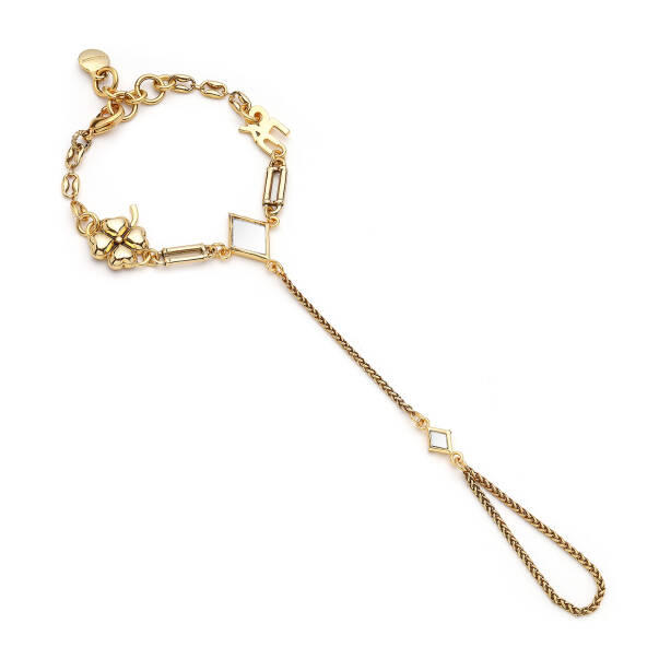 Aureya Yonca & Şans Charm Altın Kaplama Zincir Şahmeran - 1