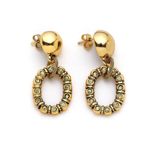 Aurora Gold Plated Zircon Pinned Earrings - 1