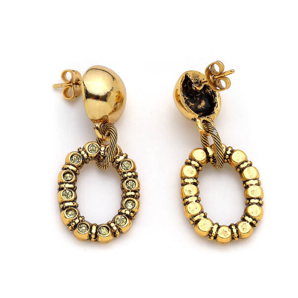 Aurora Gold Plated Zircon Pinned Earrings - 2