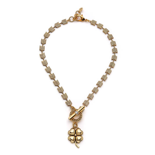 Axiom Clover Charm Gold Plated Chain Necklace - 1