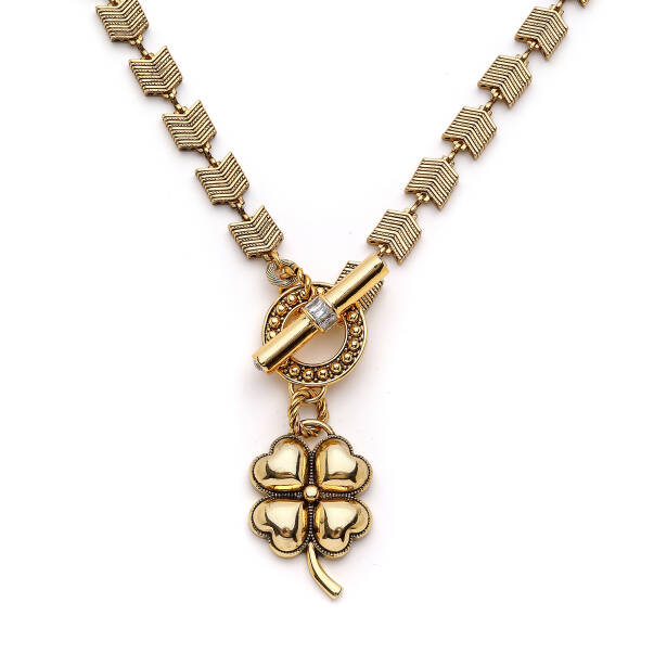 Axiom Clover Charm Gold Plated Chain Necklace - 2