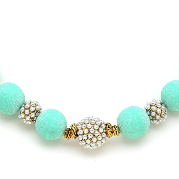 Azure Bloom Mica Gold Plated Necklace - 3