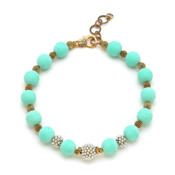 Azure Bloom Mica Gold Plated Necklace - 1