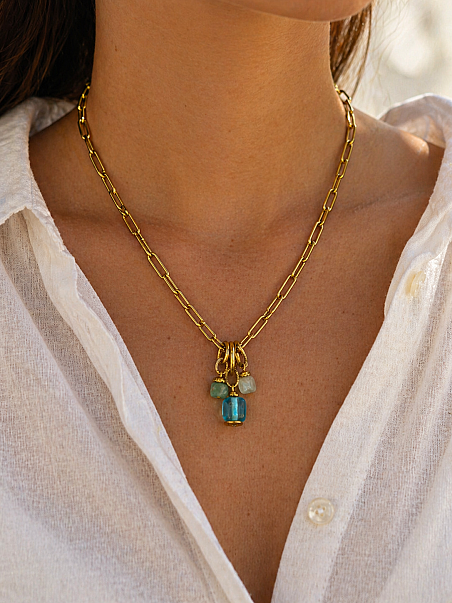 Azurea Gold Plated Chain Necklace - 4