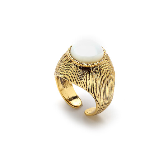 Bedly Gold Plated Cat Eye Ring 