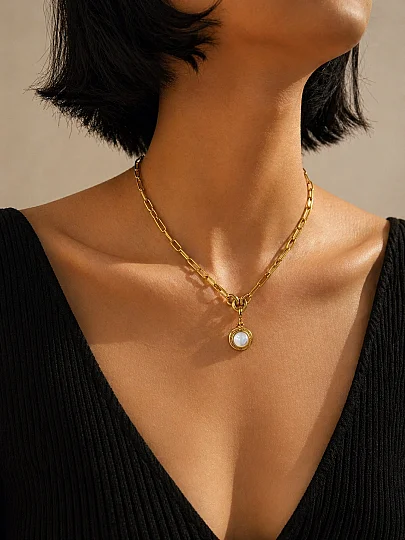 Bimbo Gold Plated Chain Necklace - (1)